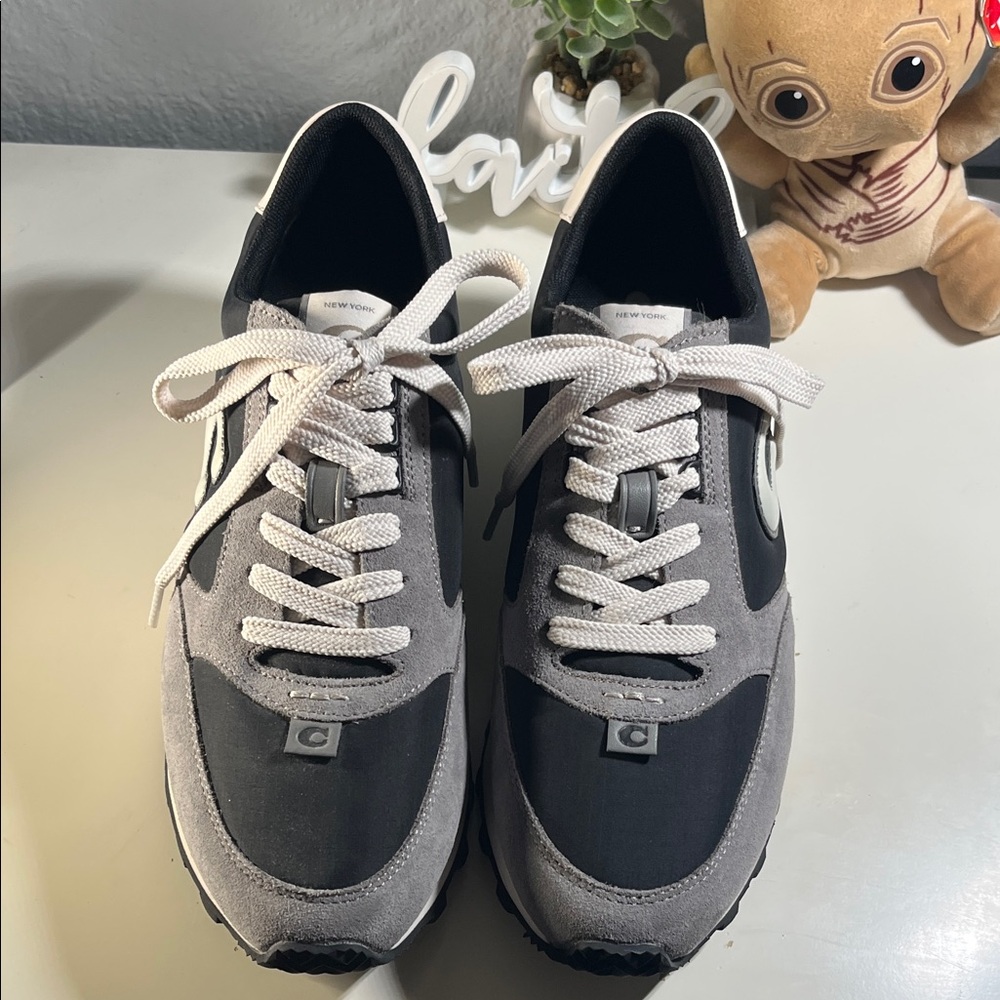 Gray and Black Casual Coach Sneakers